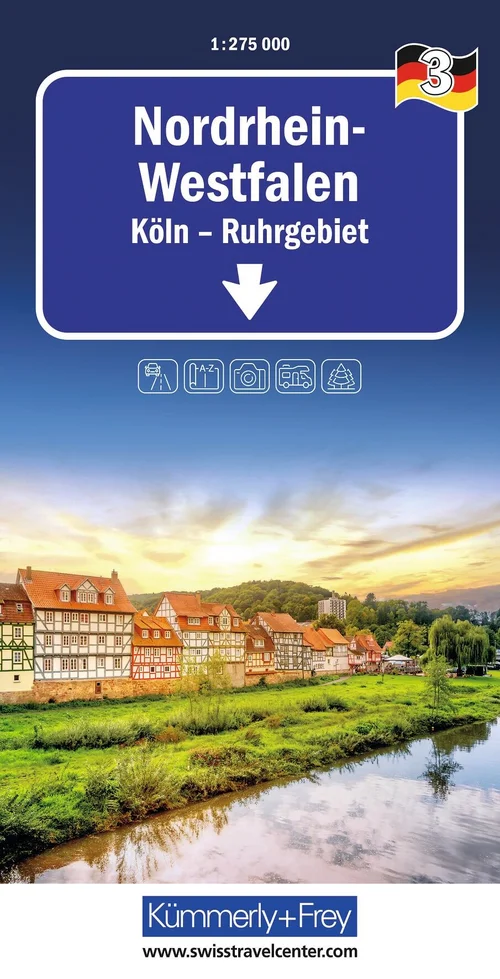 Deutschland, Nordrhein-Westfalen, Nr. 03, Strassenkarte 1:275'000 Deutschland, Nordrhein-Westfalen, Nr. 03, Strassenkarte 1:275'000