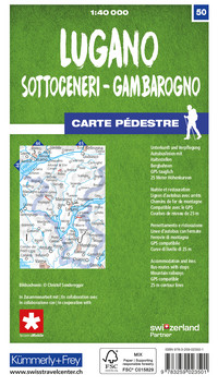 Schweiz, Lugano, Sottoceneri, Gambarogno, Nr. 50, Wanderkarte 1:40'000