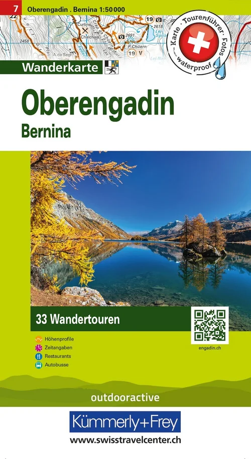 Schweiz, Oberengadin, Bernina, Nr. 7, Wandertourenkarte 1:50'000 Schweiz, Oberengadin, Bernina, Nr. 7, Wandertourenkarte 1:50'000