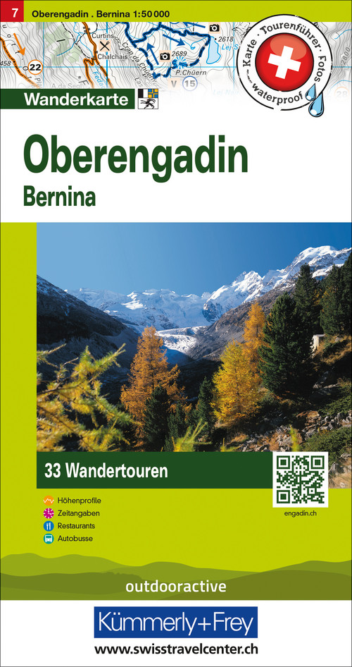 07 Oberengadin, Bernina Touren-Wanderkarte
