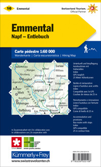 Suisse, Emmental, Napf - Entlebuch, Nr. 10, carte pédestre 1:60'000