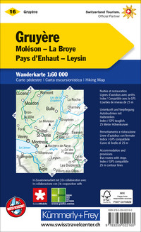 Switzerland, Gruyère, Nr. 16, Hiking map 1:60'000 Switzerland, Gruyère, Nr. 16, Hiking map 1:60'000