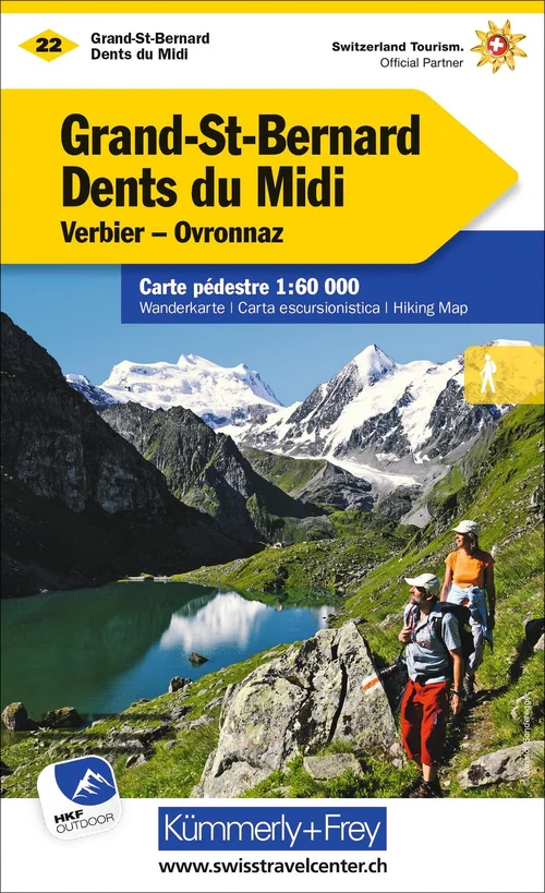 Schweiz, Grand-St-Bernard, Dents du Midi, Nr. 22, Wanderkarte 1:60'000 Schweiz, Grand-St-Bernard, Dents du Midi, Nr. 22, Wanderkarte 1:60'000