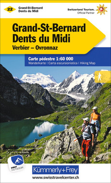 Schweiz, Grand-St-Bernard, Dents du Midi, Nr. 22, Wanderkarte 1:60'000