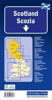 Écosse, carte routière régionale 1:275'000