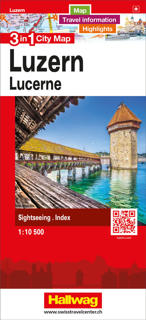 Switzerland, Lucerne, 3 in 1 City Map 1:10'500