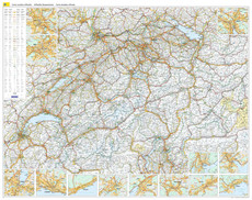 Switzerland, Road Map Poster TCS 1:301,000