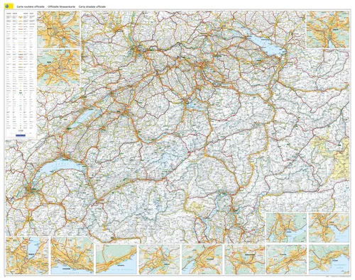 Switzerland, Road Map Poster TCS 1:301,000
