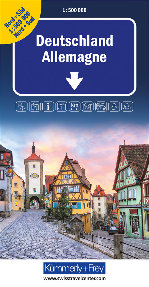 Allemagne (Nord+Sud), carte routière 1:500'000