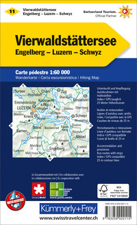 Switzerland, Lake Lucerne, No. 11, Hiking map 1:60'000 Switzerland, Lake Lucerne, No. 11, Hiking map 1:60'000