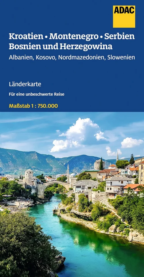 ADAC Länderkarte Kroatien, Montenegro, Serbien, Bosnien und Herzegowina 1:750.000 ADAC Länderkarte Kroatien, Montenegro, Serbien, Bosnien und Herzegowina 1:750.000