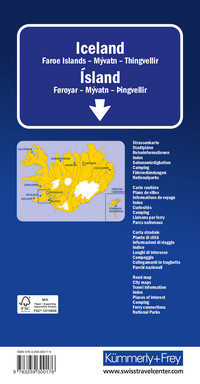 Island, Strassenkarte 1:650'000