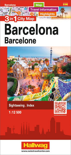 Espagne, Barcelone, Carte 3 en 1 de la ville 1:12'500