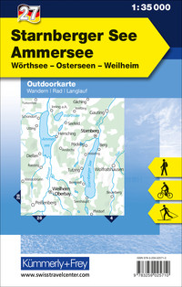 27 Starnberger See Ammersee Outdoorkarte Deutschland 1:35 000