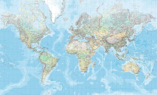 The World physical Poster 1:20 Mio. mat laminated The World physical Poster 1:20 Mio. mat laminated