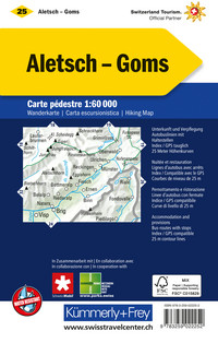 Suisse, Aletsch - Goms, No. 25, Carte pédestre 1:60'000 Suisse, Aletsch - Goms, No. 25, Carte pédestre 1:60'000