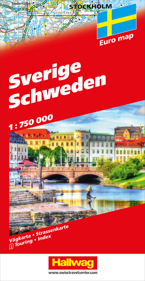 Suède, carte routière 1:750'000