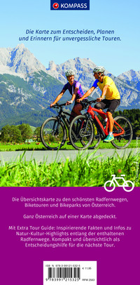KOMPASS Radfernwege & Biketouren Österreich 1:300.000 - Übersichtskarte 2563