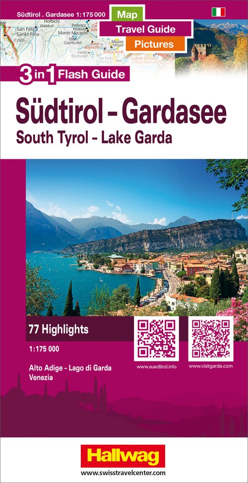 Tyrol du Sud, Lac de Garde, Venise 1:175 000 Flash Guide d/e/i