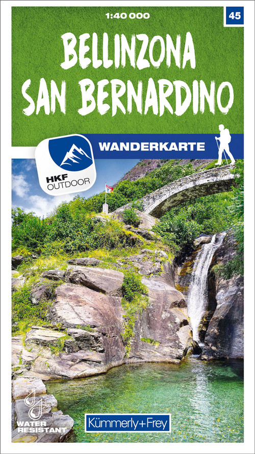 Switzerland, Bellinzona, San Bernardino, No. 45, hiking map 1:40'000