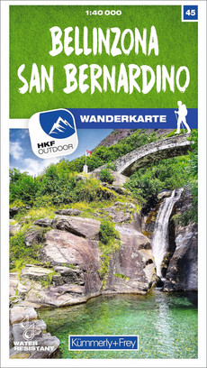 Schweiz, Bellinzona, San Bernardino, Nr. 45, Wanderkarte 1:40'000
