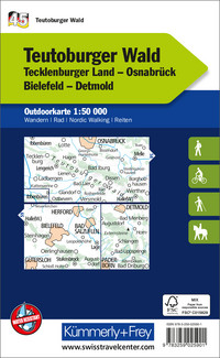 45 Teutoburger Wald Outdoorkarte Deutschland 1:50 000