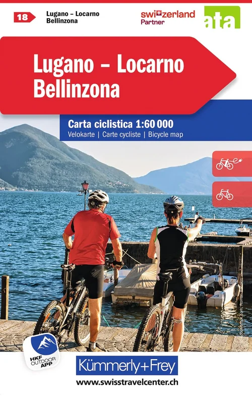 Suisse, Lugano, Locarno, Bellinzona, No. 18, carte cycliste 1:60'000 Suisse, Lugano, Locarno, Bellinzona, No. 18, carte cycliste 1:60'000