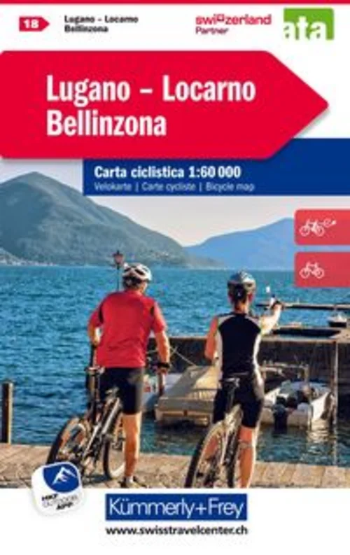 Schweiz, Lugano, Locarno, Bellinzona, Nr. 18, Velokarte 1:60'000
