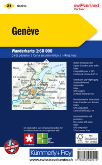 Schweiz, Genf, Nr. 21, Wanderkarte 1:60'000