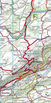 Schweiz, Franches-Montagnes - Lac de Bienne, Nr. 10, Wandertourenkarte 1:40'000 Schweiz, Franches-Montagnes - Lac de Bienne, Nr. 10, Wandertourenkarte 1:40'000