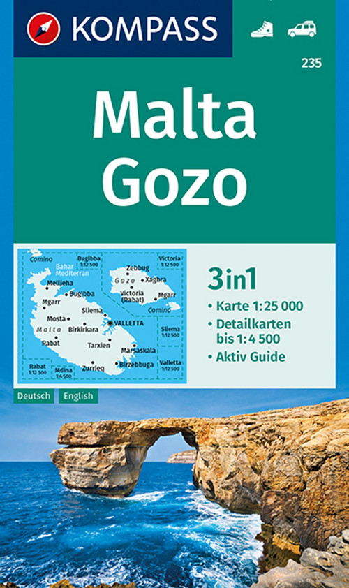 KOMPASS Wanderkarte 235 Malta, Gozo