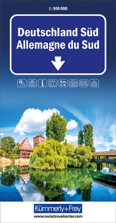 Deutschland Süd Strassenkarte 1:500 000
