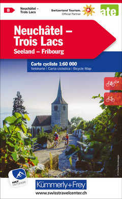 Schweiz, Neuenburg - Drei Seen - Seeland - Freiburg, Nr. 08, Velokarte 1:60 000