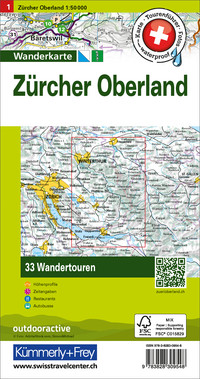 Zürcher Oberland Nr. 01 Touren-Wanderkarte 1:50 000