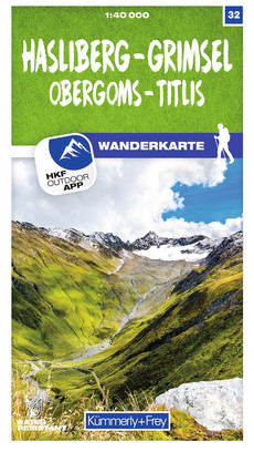 Schweiz, Hasliberg - Grimsel, Obergoms - Titlis, Nr. 32, Wanderkarte 1:40'000