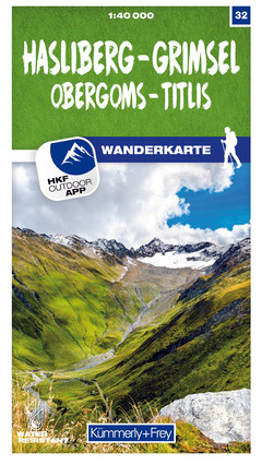 Schweiz, Hasliberg - Grimsel, Obergoms - Titlis, Nr. 32, Wanderkarte 1:40'000
