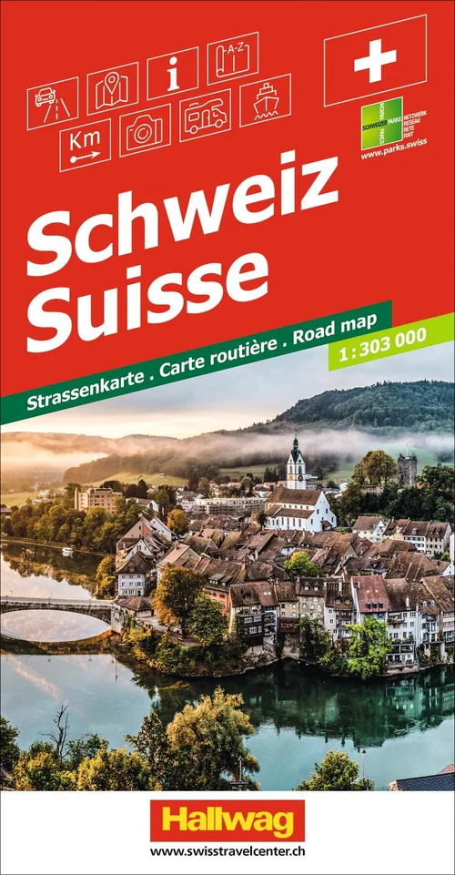 Suisse, Carte routière 1:303 000 Suisse, Carte routière 1:303 000