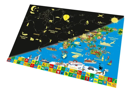 Carte du monde phosphorescente