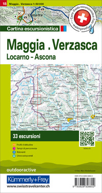 Schweiz, Maggia - Verzasca, Locarno - Ascona, Nr. 18, Wandertourenkarte 1:50'000
