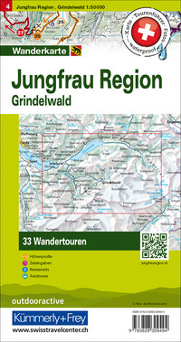 Schweiz, Jungfrau Region, Grindelwald, Nr. 4, Wandertourenkarte 1:50'000