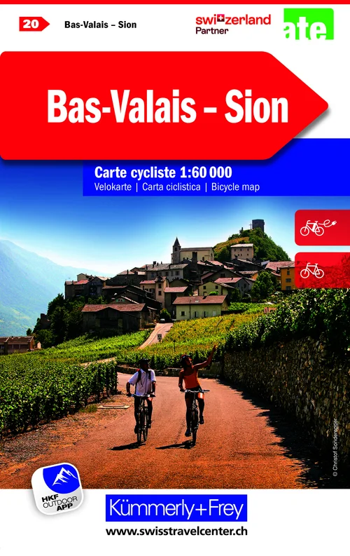 Switzerland, Bas-Valais - Sion, Nr. 20, cycling map 1:60'000