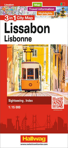 Portugal, Lisbonne, Carte 3 en 1 de la ville 1:15'000