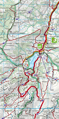Schweiz, Gantrisch, Freiburg, Schwarzsee, Nr. 28, Wanderkarte 1:40'000