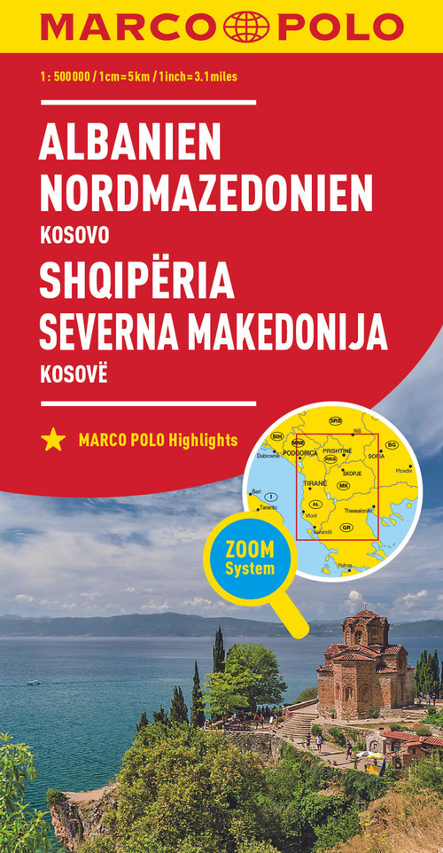 MARCO POLO Länderkarte Albanien, Nordmazedonien 1:500 000