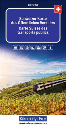 Suisse, carte des transports publics, 1:275'000