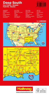 USA, Deep South, Nr. 10, Road map 1:1Mio.