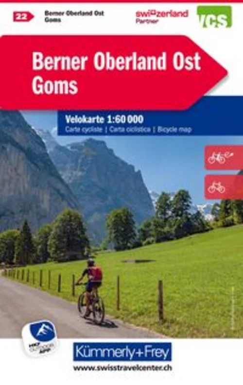 Schweiz, Berner Oberland Ost - Goms, Nr. 22, Velokarte 1:60'000