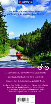 KOMPASS Radfernwegekarte Radfernwege Deutschland 1:550.000