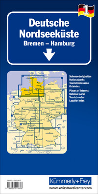 Deutschland, Deutsche Nordseeküste, Nr. 01, Strassenkarte 1:275'000