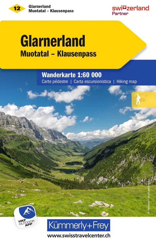 Schweiz, Glarnerland, Muotatal - Klausenpass, Nr. 12, Wanderkarte 1:60'000